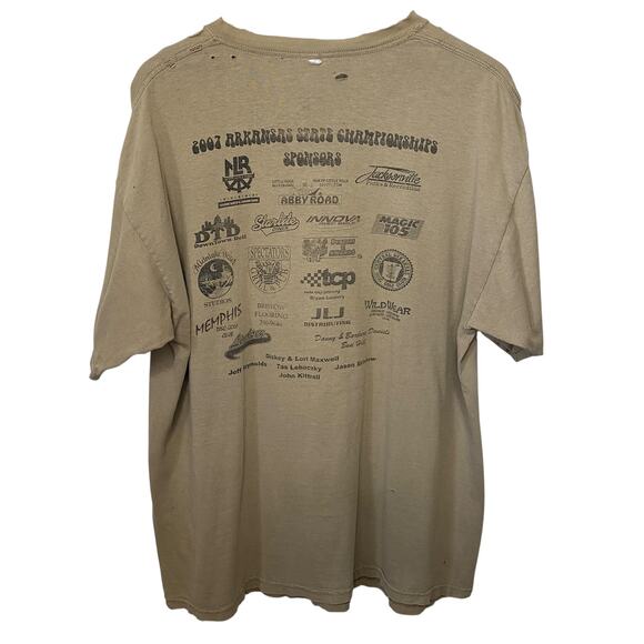 VTG Y2K Distressed Hippie Arkansas Graphic Tee shirt - Picture 8 of 11